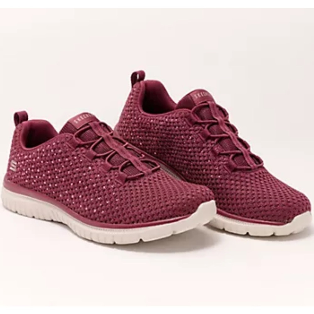 Skechers Virtue Rhinestone Vegan Sneakers - Glamour ~ Dark Mauve
